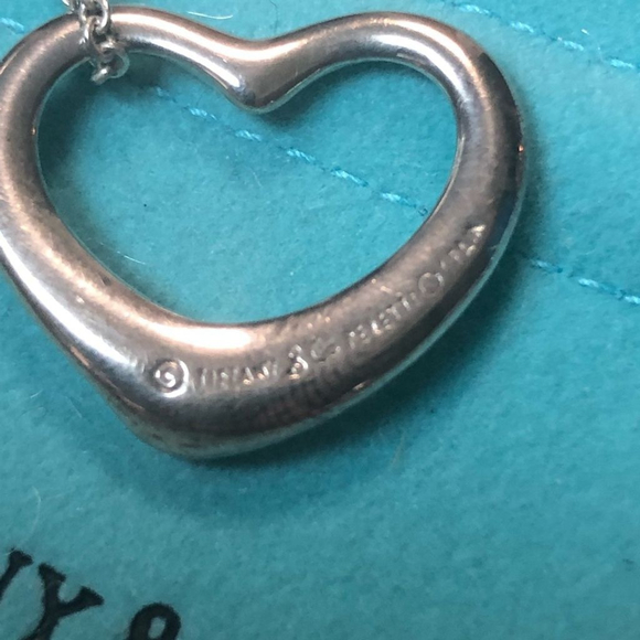 Tiffany & Co Sterling Silver Elsa Peretti Open Heart Pendant Necklace - Picture 3 of 6